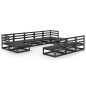 vidaXL Juego de muebles de jardín 10 piezas madera maciza de pino