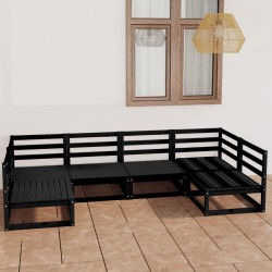 vidaXL Juego de muebles de jardín 6 piezas madera maciza de pino