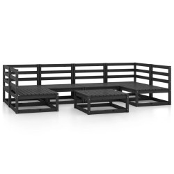 vidaXL Juego de muebles de jardín 7 piezas madera maciza de pino