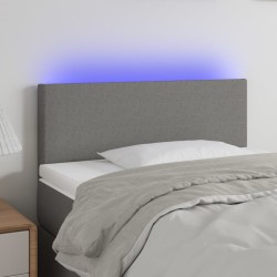 vidaXL Cabecero con LED de tela gris oscuro 100x5x78/88 cm