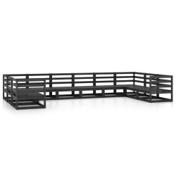 vidaXL Juego de muebles de jardín 10 piezas madera maciza de pino