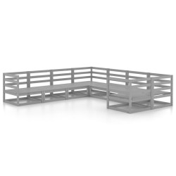 vidaXL Juego de muebles de jardín 8 piezas madera maciza de pino