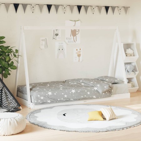 vidaXL Estructura de cama para niños madera de pino blanco 80x200 cm