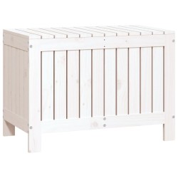 vidaXL Caja de almacenaje jardín madera de pino blanco 76x42,5x54 cm