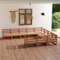 vidaXL Juego de muebles de jardín 10 piezas madera maciza de pino vidaXL Juego de muebles de jardín 10 piezas madera maciza de pino