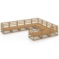 vidaXL Juego de muebles de jardín 10 piezas madera maciza de pino vidaXL Juego de muebles de jardín 10 piezas madera maciza de pino
