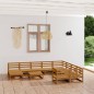 vidaXL Juego de muebles de jardín 11 piezas madera maciza de pino vidaXL Juego de muebles de jardín 11 piezas madera maciza de pino