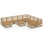 vidaXL Juego de muebles de jardín 11 piezas madera maciza de pino vidaXL Juego de muebles de jardín 11 piezas madera maciza de pino