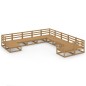 vidaXL Juego de muebles de jardín 11 piezas madera maciza de pino vidaXL Juego de muebles de jardín 11 piezas madera maciza de pino