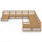 vidaXL Juego de muebles de jardín 11 piezas madera maciza de pino vidaXL Juego de muebles de jardín 11 piezas madera maciza de pino