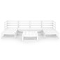 vidaXL Juego de muebles de jardín 7 piezas madera maciza de pino