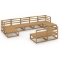 vidaXL Juego de muebles de jardín 9 piezas madera maciza de pino vidaXL Juego de muebles de jardín 9 piezas madera maciza de pino