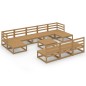 vidaXL Juego de muebles de jardín 11 piezas madera maciza de pino vidaXL Juego de muebles de jardín 11 piezas madera maciza de pino