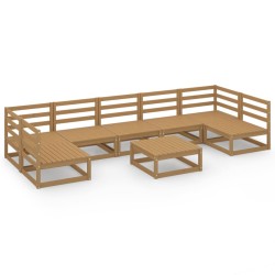 vidaXL Juego de muebles de jardín 8 piezas madera maciza de pino