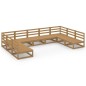 vidaXL Juego de muebles de jardín 9 piezas madera maciza de pino vidaXL Juego de muebles de jardín 9 piezas madera maciza de pino
