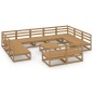 vidaXL Juego de muebles de jardín 12 piezas madera maciza de pino vidaXL Juego de muebles de jardín 12 piezas madera maciza de pino