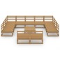 vidaXL Juego de muebles de jardín 12 piezas madera maciza de pino vidaXL Juego de muebles de jardín 12 piezas madera maciza de pino