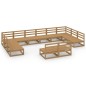 vidaXL Juego de muebles de jardín 12 piezas madera maciza de pino vidaXL Juego de muebles de jardín 12 piezas madera maciza de pino