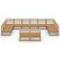 vidaXL Juego de muebles de jardín 12 piezas madera maciza de pino vidaXL Juego de muebles de jardín 12 piezas madera maciza de pino