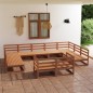 vidaXL Juego de muebles de jardín 11 piezas madera maciza de pino vidaXL Juego de muebles de jardín 11 piezas madera maciza de pino