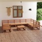 vidaXL Juego de muebles de jardín 10 piezas madera maciza de pino vidaXL Juego de muebles de jardín 10 piezas madera maciza de pino