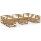 vidaXL Juego de muebles de jardín 10 piezas madera maciza de pino vidaXL Juego de muebles de jardín 10 piezas madera maciza de pino