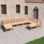 vidaXL Juego de muebles de jardín 9 piezas madera maciza de pino vidaXL Juego de muebles de jardín 9 piezas madera maciza de pino