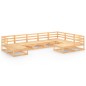 vidaXL Juego de muebles de jardín 9 piezas madera maciza de pino vidaXL Juego de muebles de jardín 9 piezas madera maciza de pino