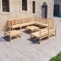 vidaXL Juego de muebles de jardín 10 piezas madera maciza de pino vidaXL Juego de muebles de jardín 10 piezas madera maciza de pino