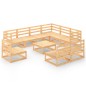 vidaXL Juego de muebles de jardín 10 piezas madera maciza de pino vidaXL Juego de muebles de jardín 10 piezas madera maciza de pino