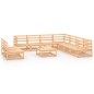 vidaXL Juego de muebles de jardín 10 piezas madera maciza de pino vidaXL Juego de muebles de jardín 10 piezas madera maciza de pino