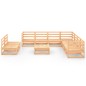 vidaXL Juego de muebles de jardín 10 piezas madera maciza de pino vidaXL Juego de muebles de jardín 10 piezas madera maciza de pino