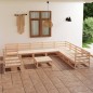 vidaXL Juego de muebles de jardín 11 piezas madera maciza de pino