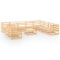 vidaXL Juego de muebles de jardín 11 piezas madera maciza de pino