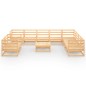 vidaXL Juego de muebles de jardín 11 piezas madera maciza de pino