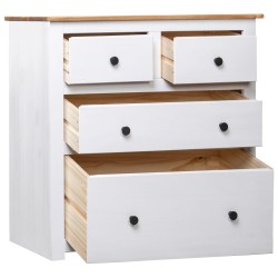 vidaXL Aparador de madera maciza pino estilo Panamá blanco 80x40x83 cm