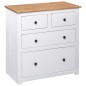 vidaXL Aparador de madera maciza pino estilo Panamá blanco 80x40x83 cm vidaXL Aparador de madera maciza pino estilo Panamá blanco 80x40x83 cm