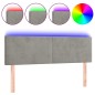 vidaXL Cabecero con LED de terciopelo gris claro 144x5x78/88 cm