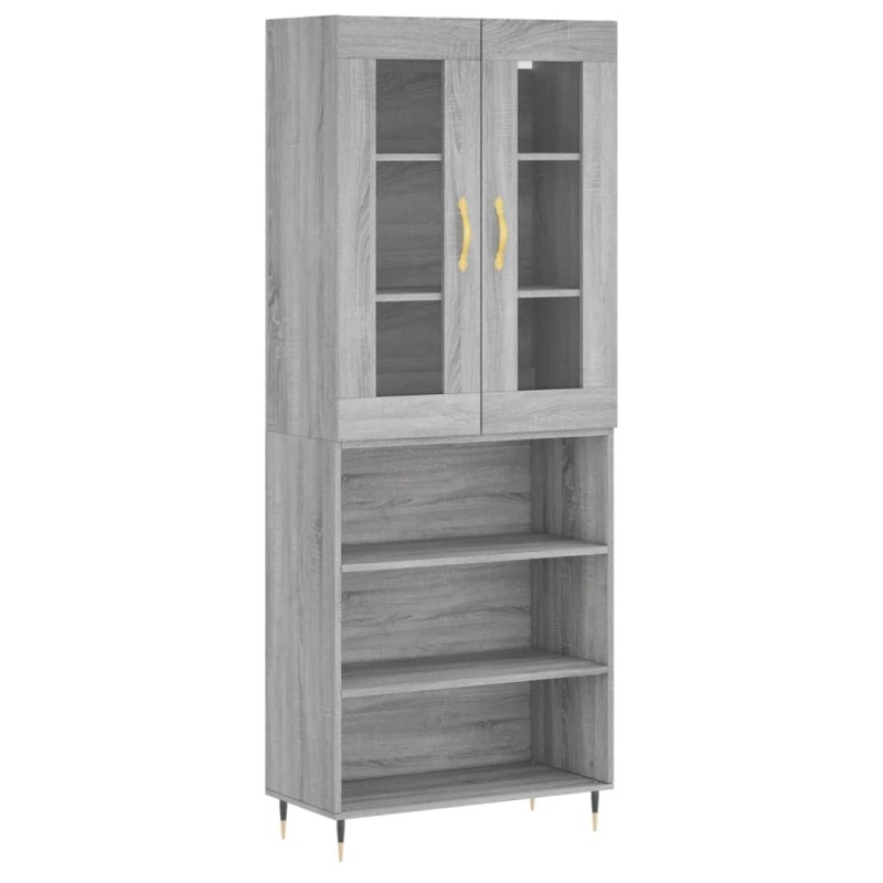 vidaXL Aparador alto madera contrachapada gris sonoma 69,5x34x180 cm vidaXL Aparador alto madera contrachapada gris sonoma 69,5x34x180 cm