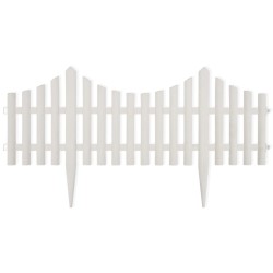 vidaXL Borde divisor de césped blanco 17 piezas / 10 m
