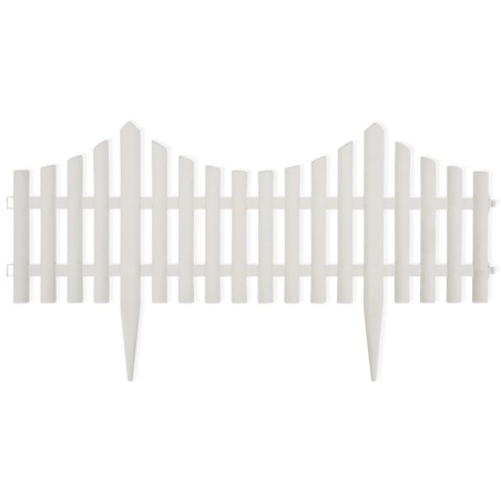 vidaXL Borde divisor de césped blanco 17 piezas / 10 m