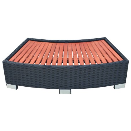 vidaXL Escalón para bañera hidromasaje poli ratán 92x45x25 cm negro
