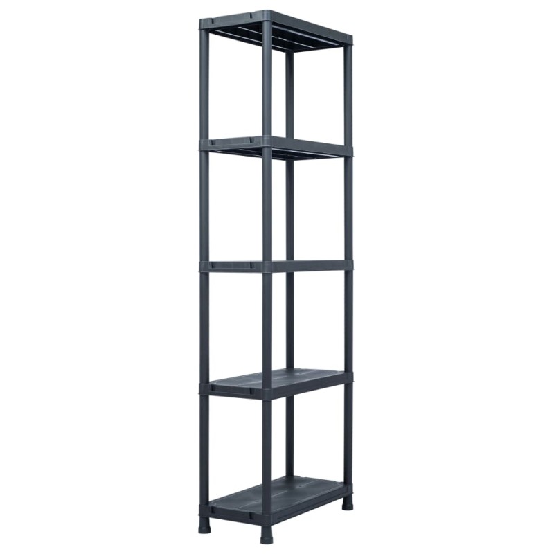 vidaXL Estantería de plástico 125 kg 60x30x180 cm negro vidaXL Estantería de plástico 125 kg 60x30x180 cm negro