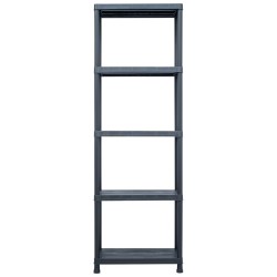 vidaXL Estantería de plástico 125 kg 60x30x180 cm negro