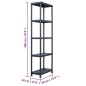 vidaXL Estantería de plástico 125 kg 60x30x180 cm negro vidaXL Estantería de plástico 125 kg 60x30x180 cm negro
