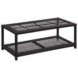 vidaXL Banco zapatero de ratán sintético negro 80x40x30 cm