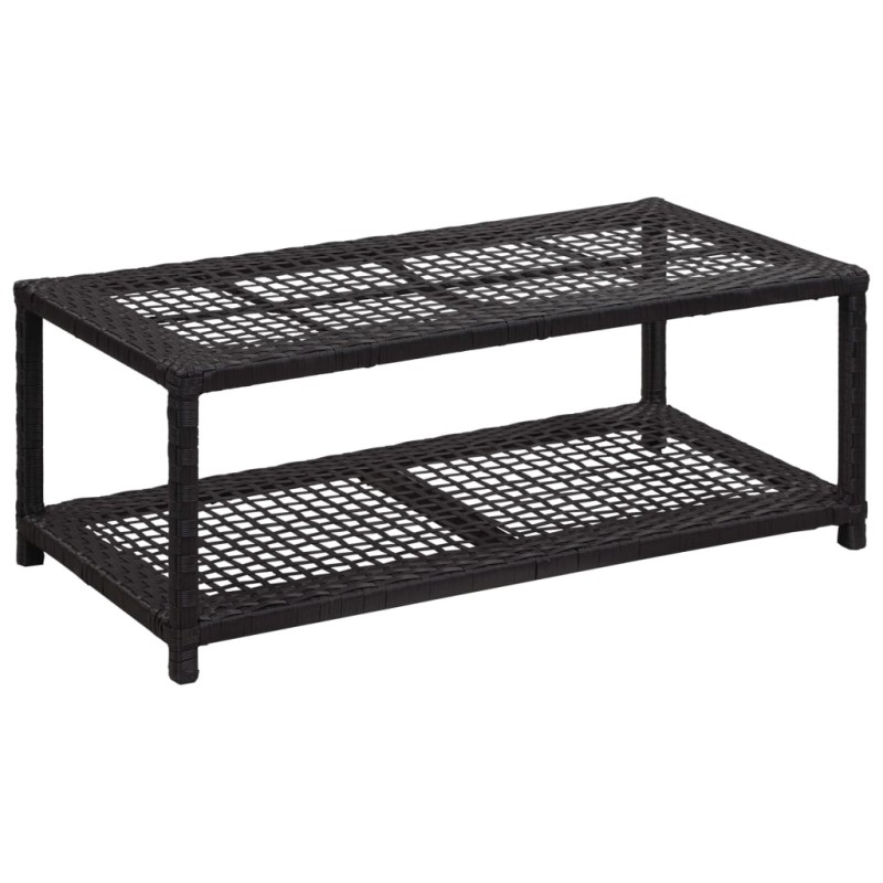 vidaXL Banco zapatero de ratán sintético negro 80x40x30 cm vidaXL Banco zapatero de ratán sintético negro 80x40x30 cm