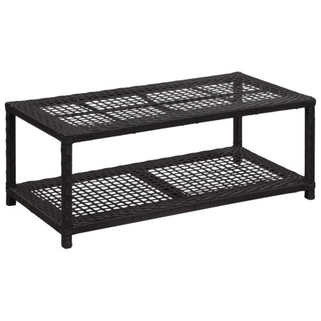 vidaXL Banco zapatero de ratán sintético negro 80x40x30 cm
