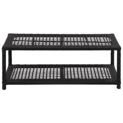 vidaXL Banco zapatero de ratán sintético negro 80x40x30 cm