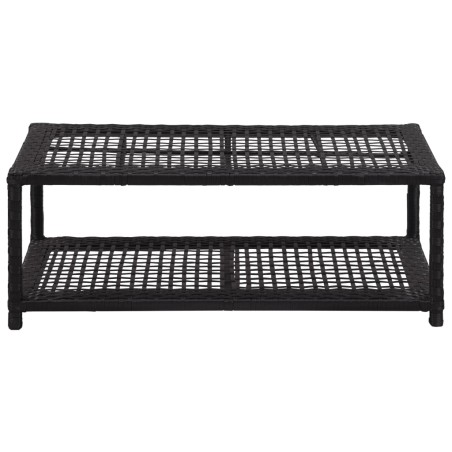 vidaXL Banco zapatero de ratán sintético negro 80x40x30 cm